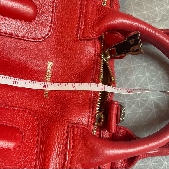 See by Chloe Kay Red Leather Satchel w/Charms - Picture 14 of 15